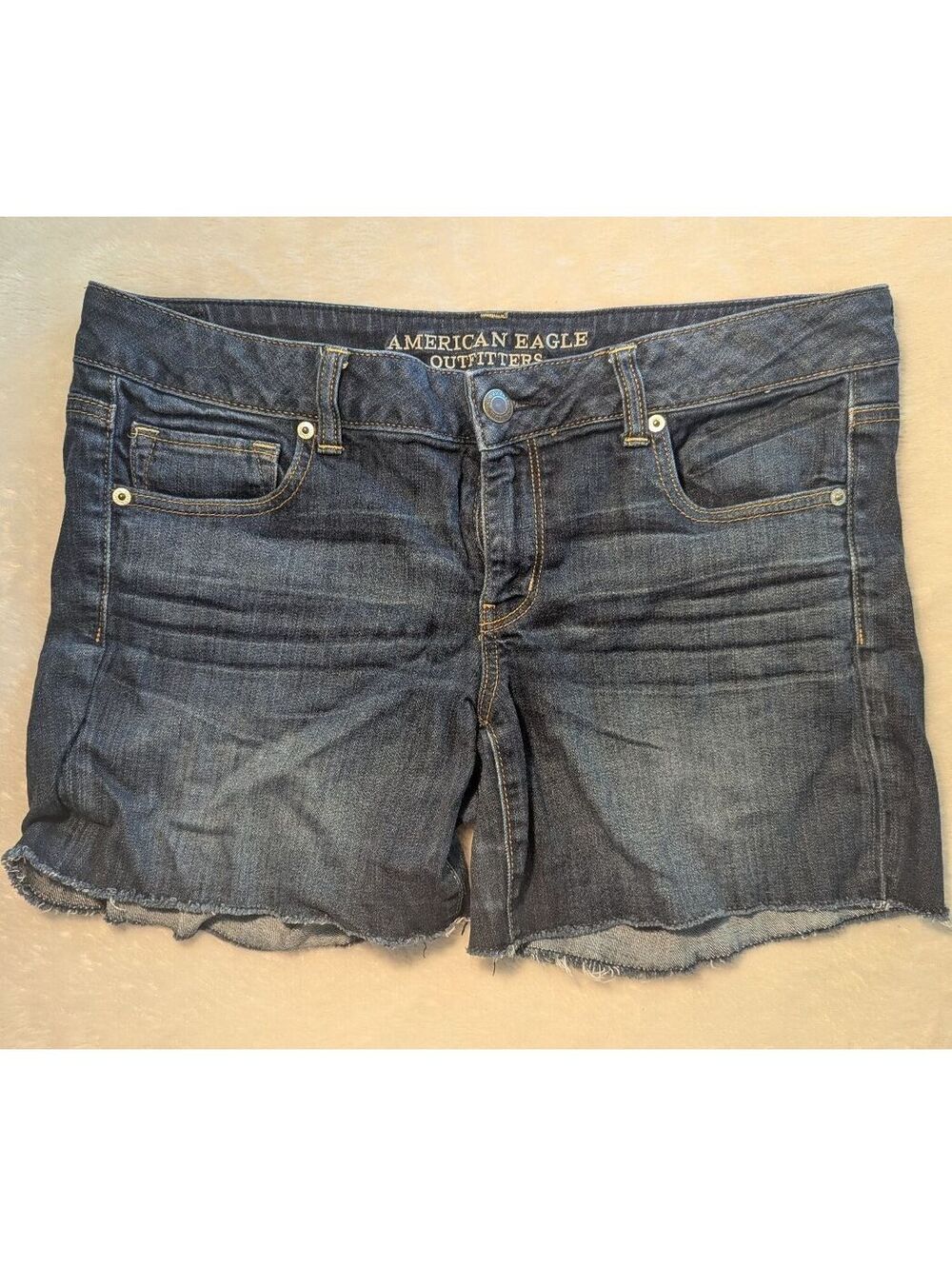 American Eagle Dark Wash Denim Cut-Off Shorts Size 14